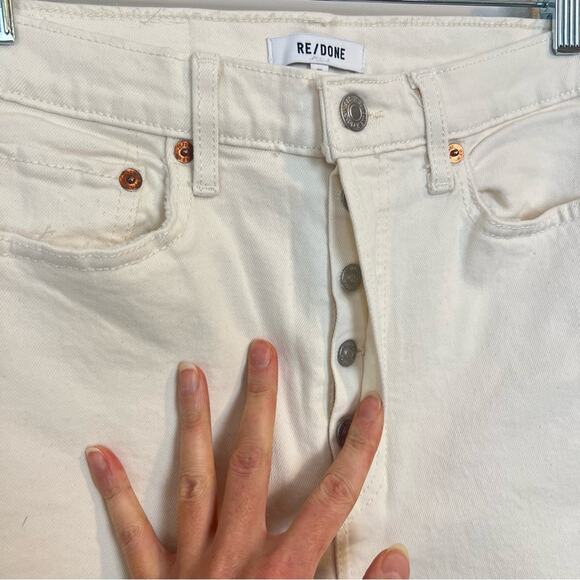NWT RE/DONE 70s High-Rise Stove Pipe Jeans Vintage White sz 27 Revolve msrp $265 - Picture 7 of 11
